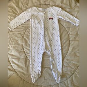 Unbranded White Footed Baby One-Piece with Red Accent